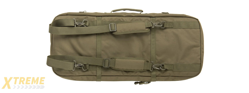 LANCER TACTICAL 1000D NYLON HEAVY-DUTY PADDED 3-WAY CARRY 29" DOUBLE RIFLE GUN BAG