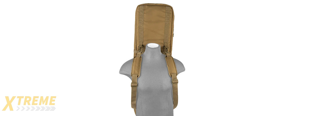 LANCER TACTICAL 1000D NYLON 3-WAY CARRY 43" DOUBLE RIFLE GUN BAG (KHAKI)