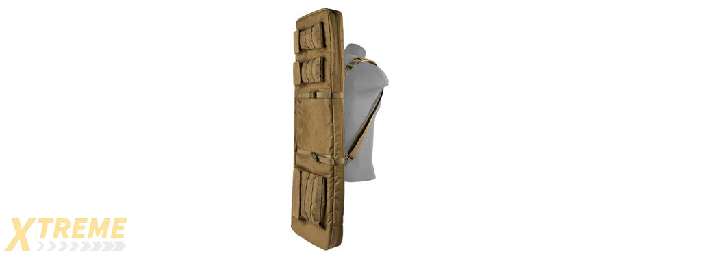 LANCER TACTICAL 1000D NYLON 3-WAY CARRY 43" DOUBLE RIFLE GUN BAG (KHAKI)