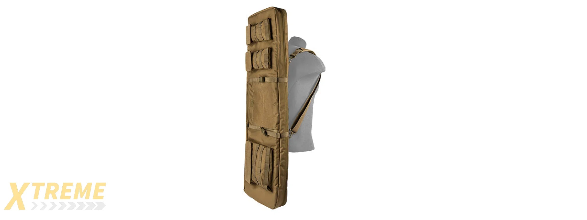 LANCER TACTICAL 1000D NYLON 3-WAY CARRY 43" DOUBLE RIFLE GUN BAG (KHAKI)