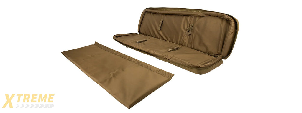 LANCER TACTICAL 1000D NYLON 3-WAY CARRY 43" DOUBLE RIFLE GUN BAG (KHAKI)