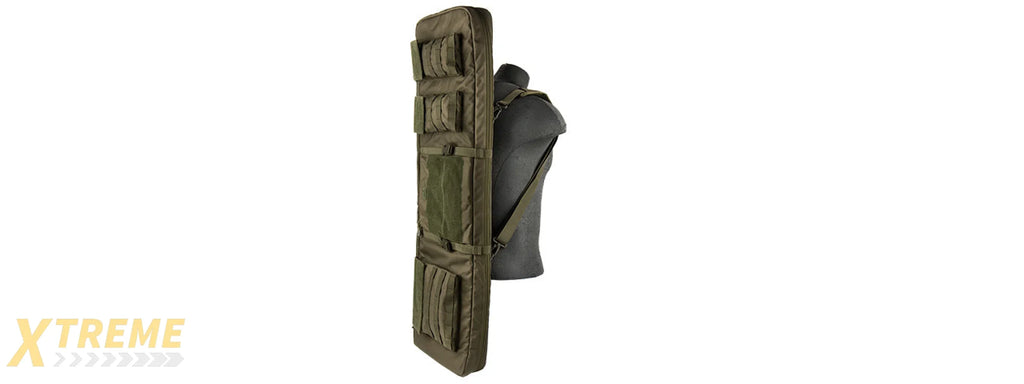 LANCER TACTICAL 1000D NYLON 3-WAY CARRY 43" DOUBLE RIFLE GUN BAG (OD GREEN)