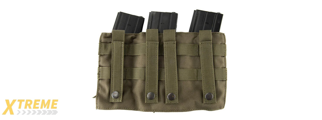 LANCER TACTICAL 1000D NYLON MOLLE 2-IN-1 TRIPLE M4/PISTOL MAG POUCH FOR RIFLE & PISTOL