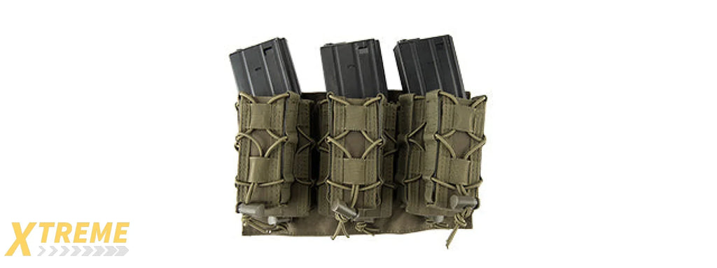 LANCER TACTICAL 1000D NYLON MOLLE 2-IN-1 TRIPLE M4/PISTOL MAG POUCH FOR RIFLE & PISTOL