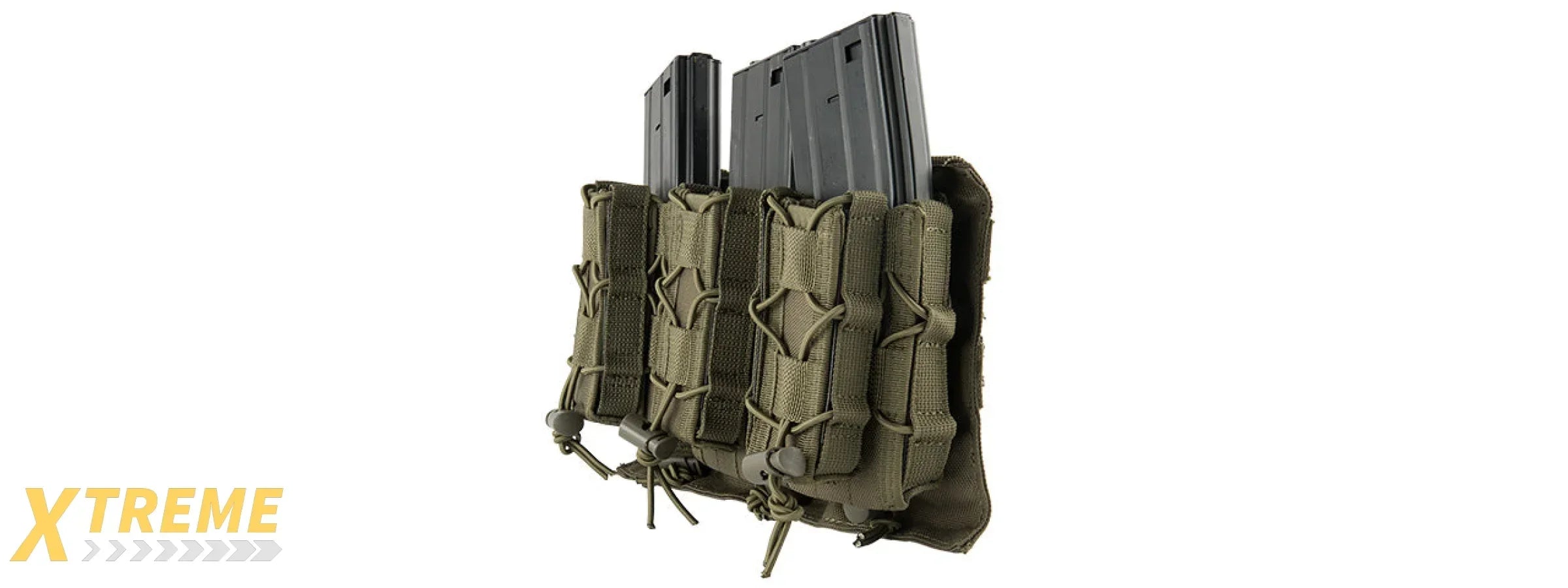LANCER TACTICAL 1000D NYLON MOLLE 2-IN-1 TRIPLE M4/PISTOL MAG POUCH FOR RIFLE & PISTOL