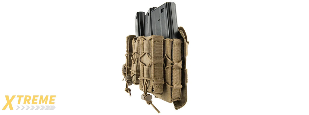 LANCER TACTICAL 1000D NYLON MOLLE 2-IN-1 TRIPLE M4/PISTOL MAG POUCH FOR RIFLE & PISTOL