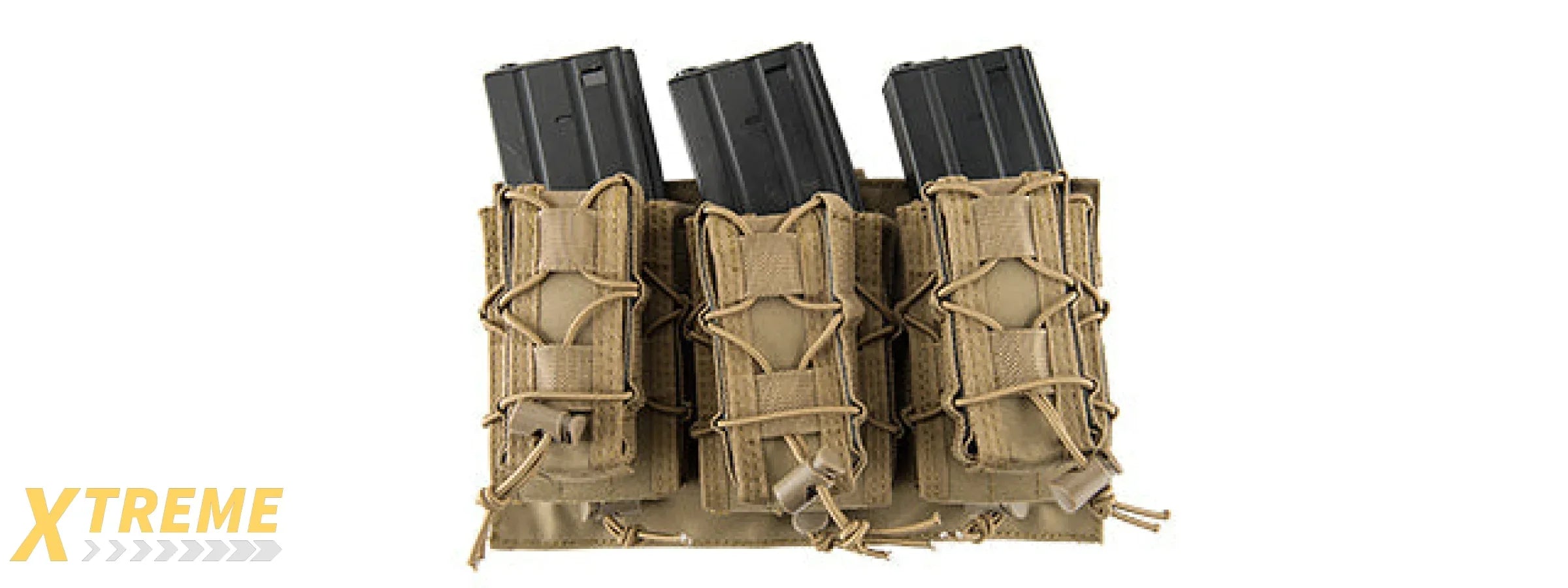 LANCER TACTICAL 1000D NYLON MOLLE 2-IN-1 TRIPLE M4/PISTOL MAG POUCH FOR RIFLE & PISTOL