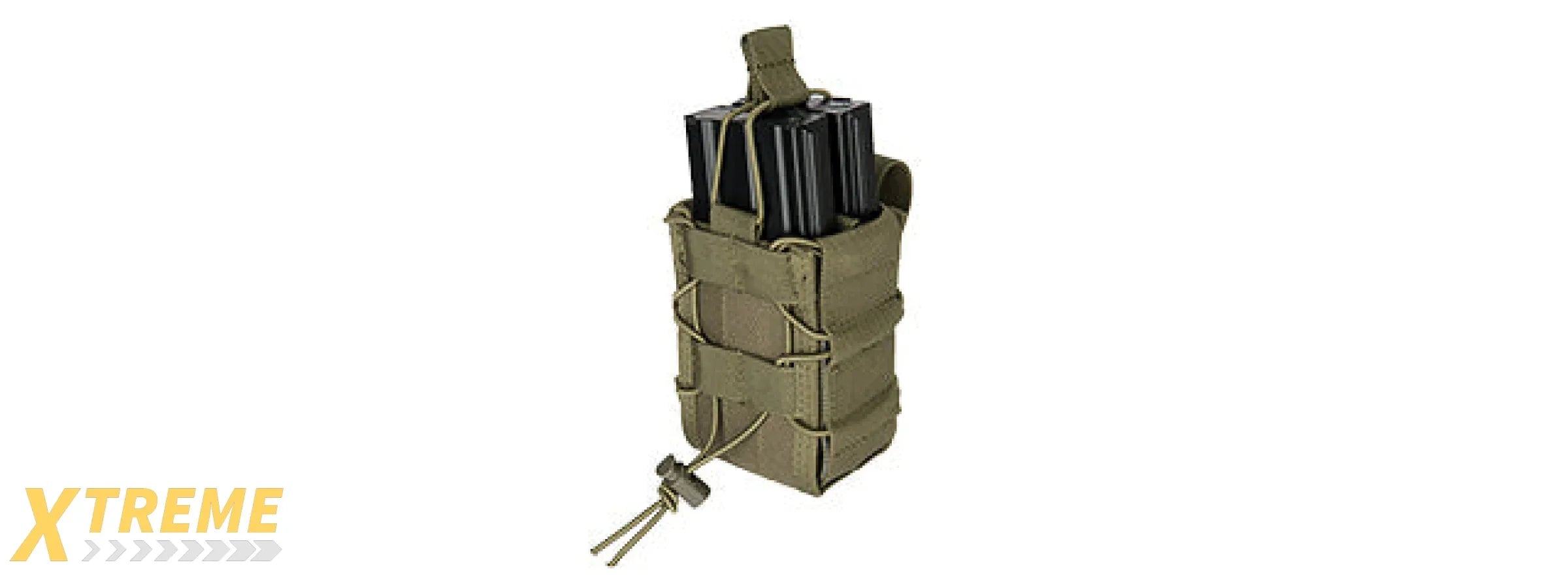 LANCER TACTICAL 1000D NYLON MOLLE BUNGEE DOUBLE MAG POUCH FOR RIFLE/SMG ACCESSORIES