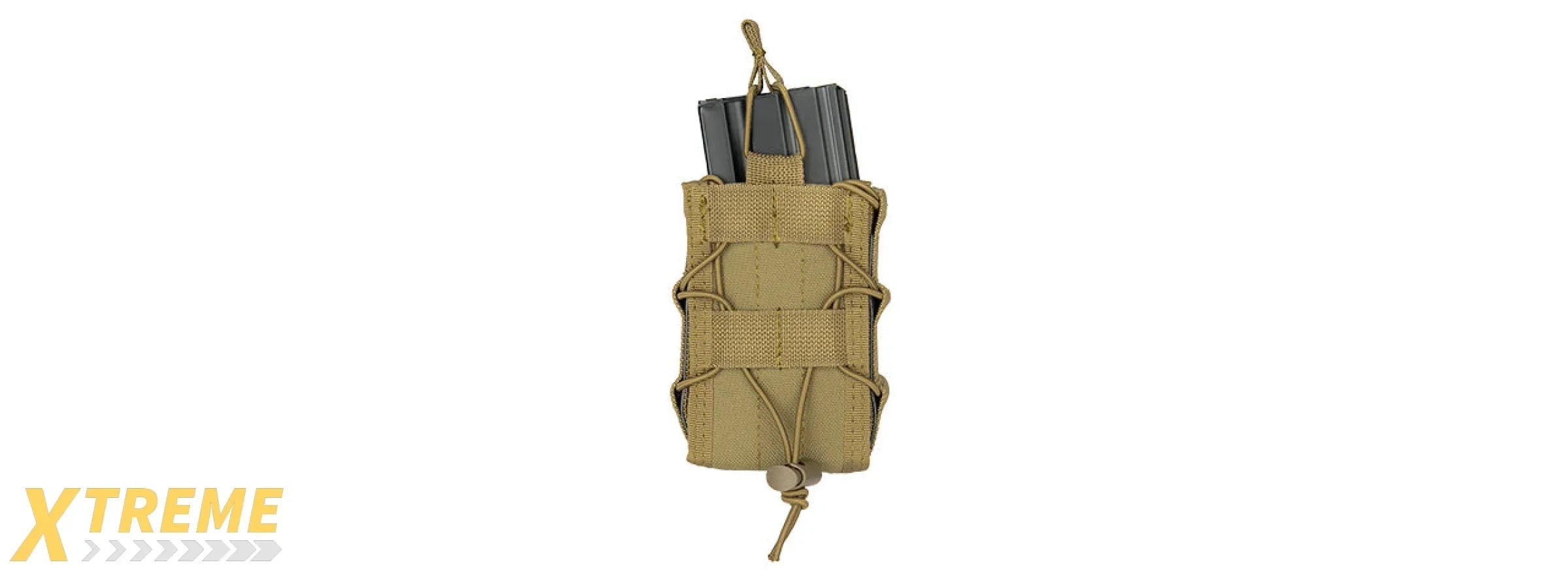 LANCER TACTICAL 1000D NYLON MOLLE BUNGEE DOUBLE MAG POUCH FOR RIFLE/SMG ACCESSORIES