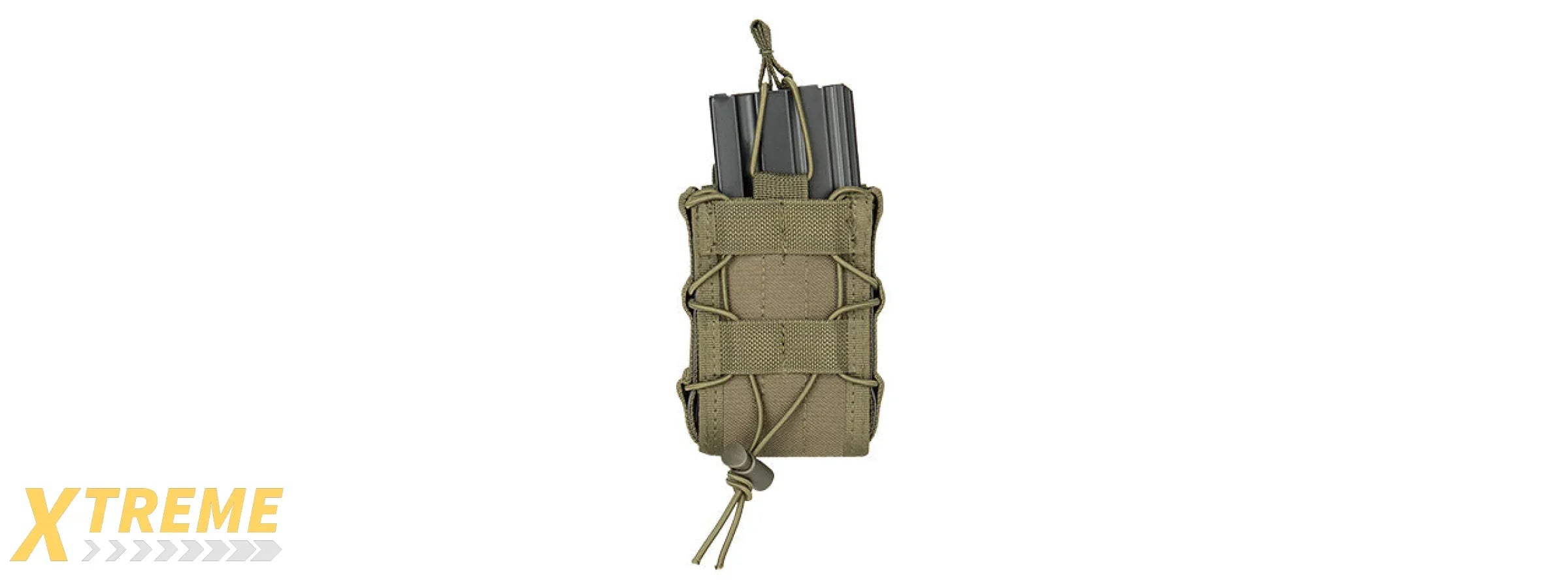 LANCER TACTICAL 1000D NYLON MOLLE BUNGEE DOUBLE MAG POUCH FOR RIFLE/SMG ACCESSORIES