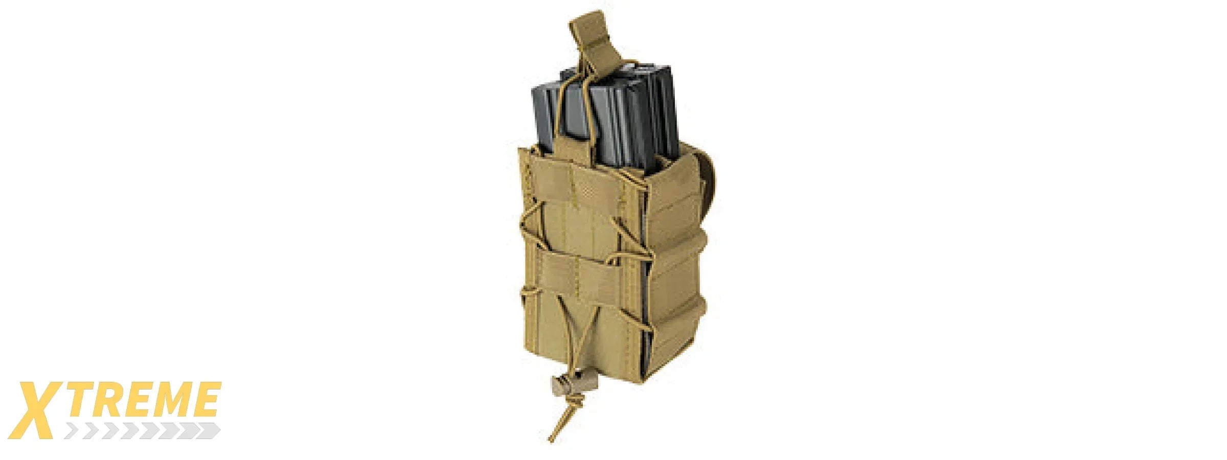 LANCER TACTICAL 1000D NYLON MOLLE BUNGEE DOUBLE MAG POUCH FOR RIFLE/SMG ACCESSORIES