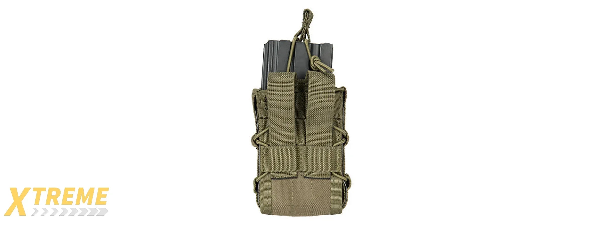 LANCER TACTICAL 1000D NYLON MOLLE BUNGEE DOUBLE MAG POUCH FOR RIFLE/SMG ACCESSORIES