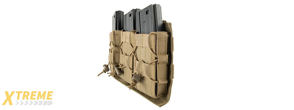 LANCER TACTICAL 1000D NYLON MOLLE TRIPLE AR MAG POUCH FOR RIFLE MAGAZINES MOLLE COMPATIBLE
