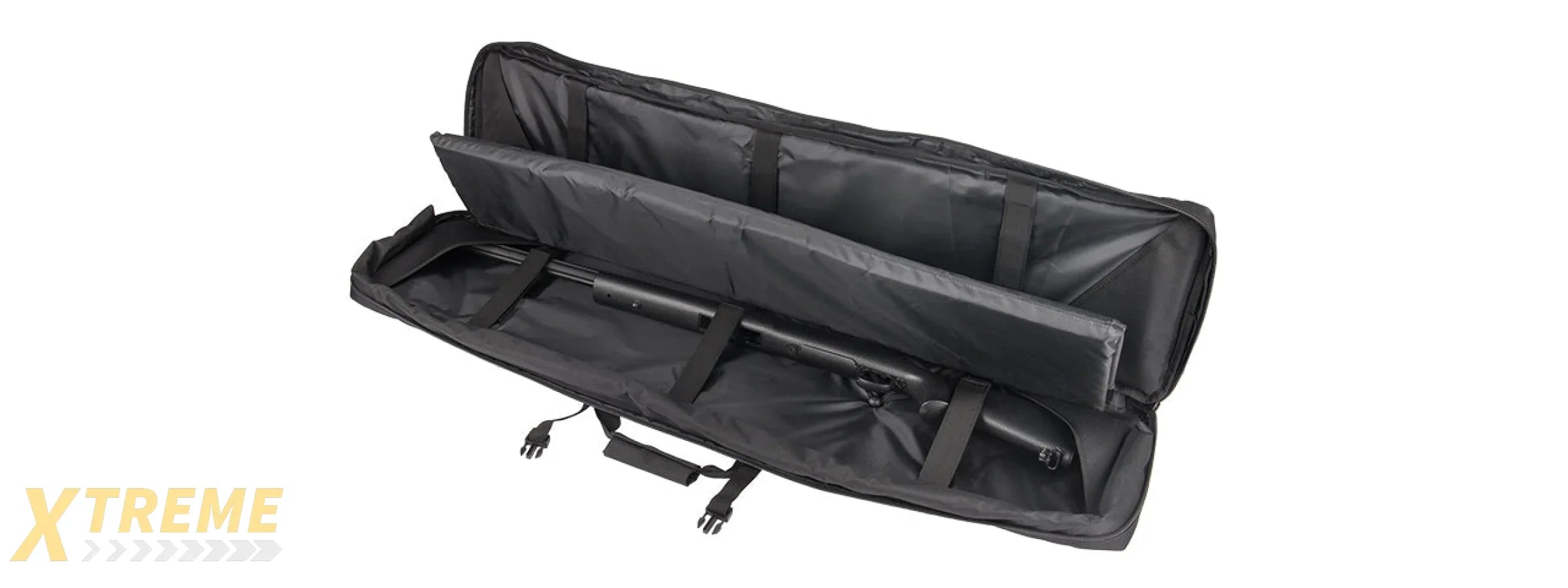 LANCER TACTICAL 48" DOUBLE GUN BAG 600D PVC MOLLE BELT RIFLE BAG (BLACK)