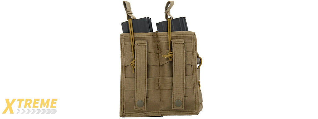 Lancer Tactical 600D Nylon Bungee Open Top M4 Magazine Pouch for M4/AR Platforms