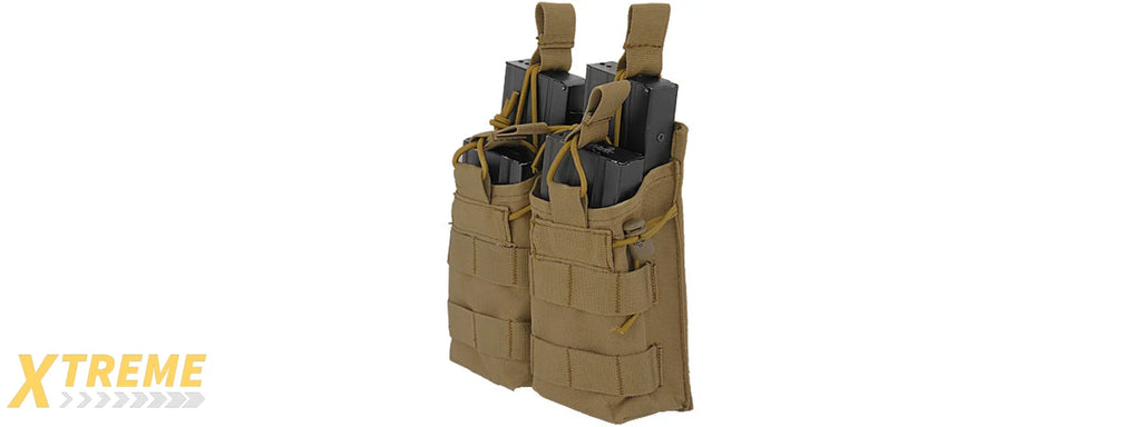 Lancer Tactical 600D Nylon Bungee Open Top M4 Magazine Pouch for M4/AR Platforms