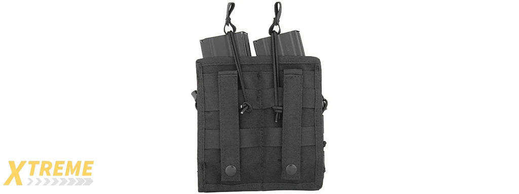 Lancer Tactical 600D Nylon Bungee Open Top M4 Magazine Pouch for M4/AR Platforms