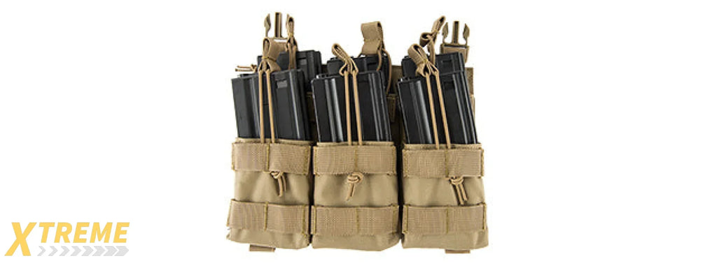 LANCER TACTICAL ADAPTIVE HOOK AND LOOP TRIPLE DUAL MAG POUCH FOR RIFLE USE