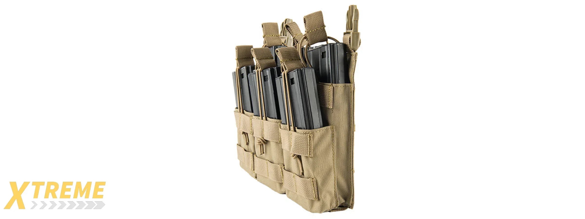 LANCER TACTICAL ADAPTIVE HOOK AND LOOP TRIPLE DUAL MAG POUCH FOR RIFLE USE