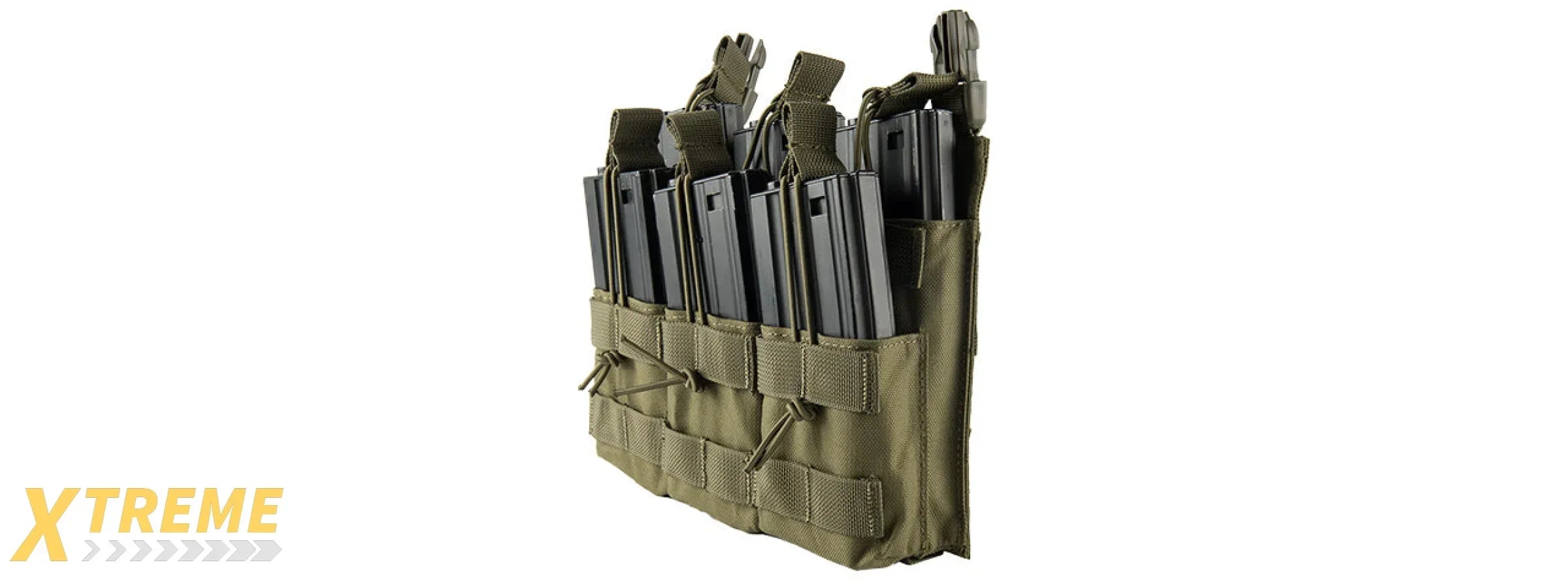 LANCER TACTICAL ADAPTIVE HOOK AND LOOP TRIPLE DUAL MAG POUCH FOR RIFLE USE