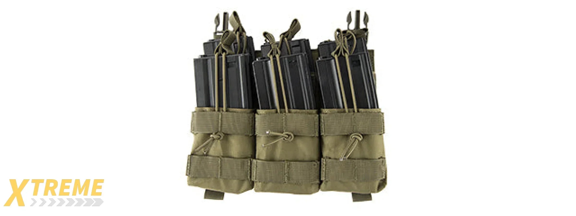 LANCER TACTICAL ADAPTIVE HOOK AND LOOP TRIPLE DUAL MAG POUCH FOR RIFLE USE