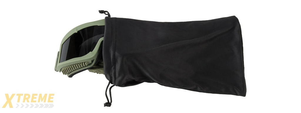 LANCER TACTICAL AERO PROTECTIVE OD GREEN AIRSOFT GOGGLES (SMOKE/YELLOW/CLEAR LENS)