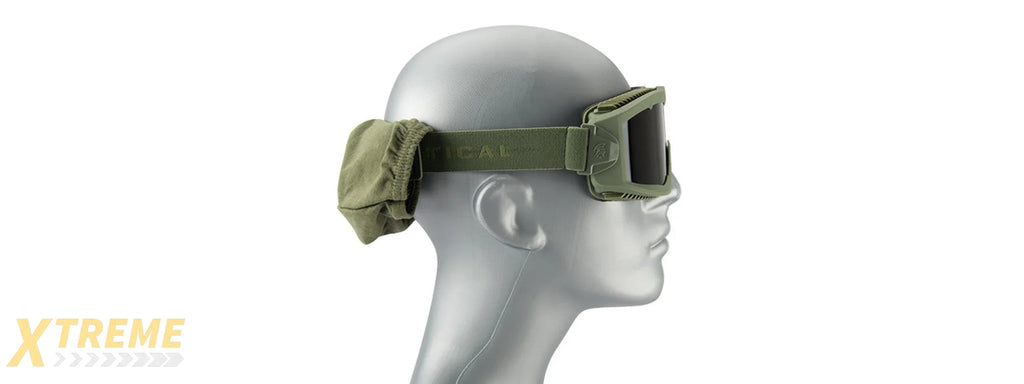 LANCER TACTICAL AERO PROTECTIVE OD GREEN AIRSOFT GOGGLES (SMOKE/YELLOW/CLEAR LENS)