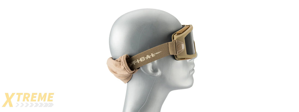 LANCER TACTICAL AERO PROTECTIVE TAN AIRSOFT GOGGLES (SMOKE LENS)