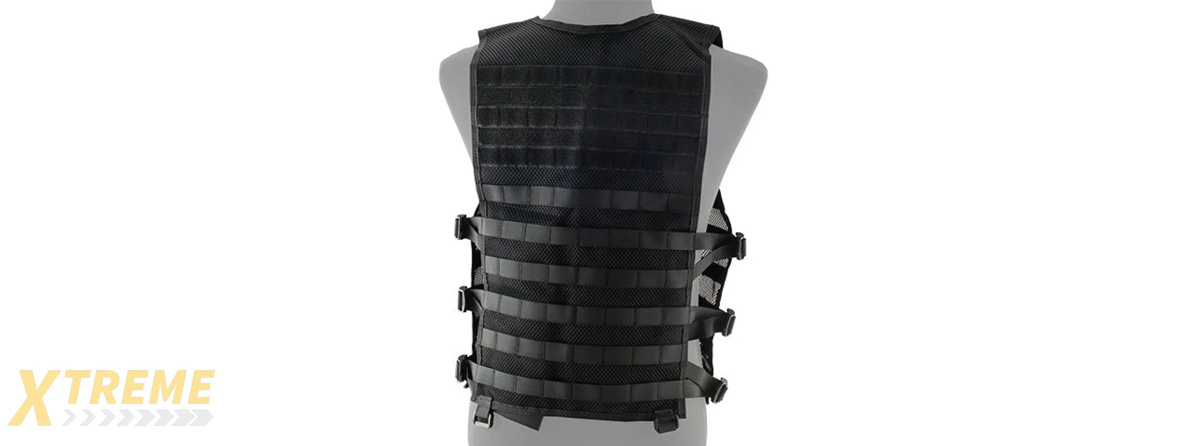LANCER TACTICAL BREATHABLE MOLLE/PALS ADJUSTABLE MESH VEST (BLACK)