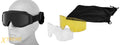 Lancer Tactical CA-203B Airsoft Safety Goggles Basic with Multi Lens Kit - Black Frame / Smoke, Clear and Yellow Lens