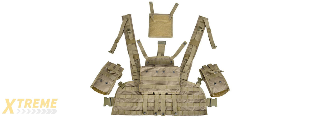 Lancer Tactical CA-307 Modular Chest Rig PALS MOLLE Vest w/ Hydration Pack Slot