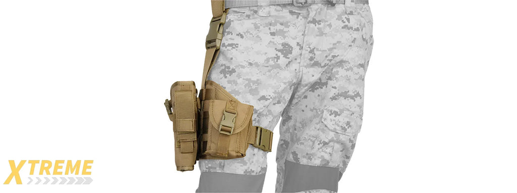Lancer Tactical CA-324 1000D Nylon MOLLE Platform Drop Leg Holster with Adjustable Strap