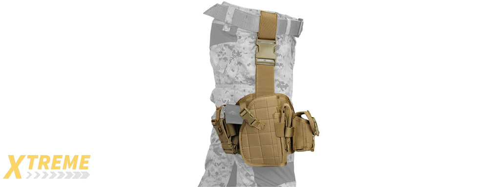 Lancer Tactical CA-324 1000D Nylon MOLLE Platform Drop Leg Holster with Adjustable Strap