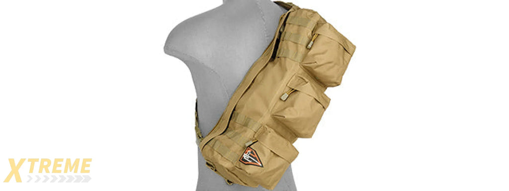 Lancer Tactical CA-351T Tactical Shoulder Go Pack Bag, Tan