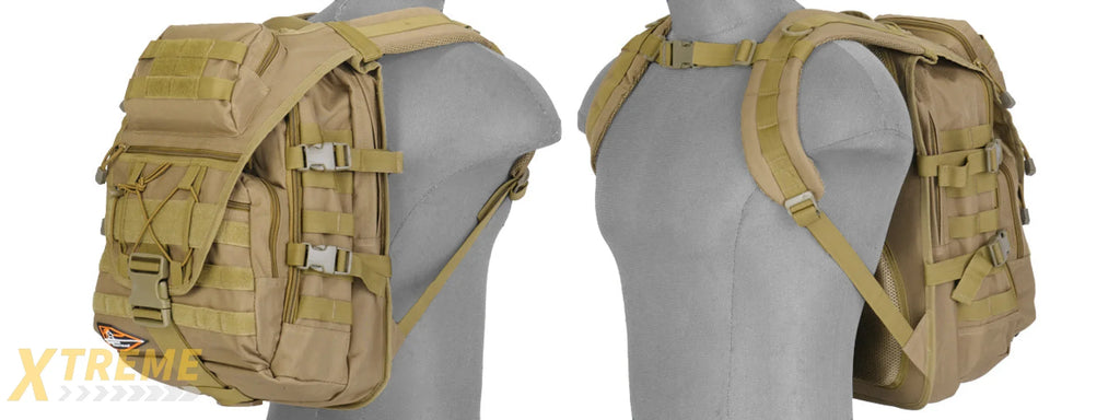 Lancer Tactical CA-357T Tactical Laptop Backpack, Tan