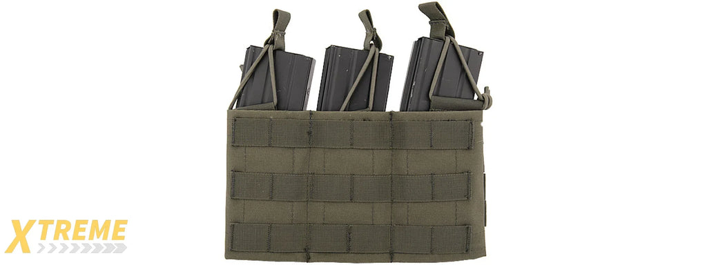 LANCER TACTICAL CA-379 NYLON VARIABLE DEPTH ADJUSTMENT MOLLE TRIPLE MAG POUCH