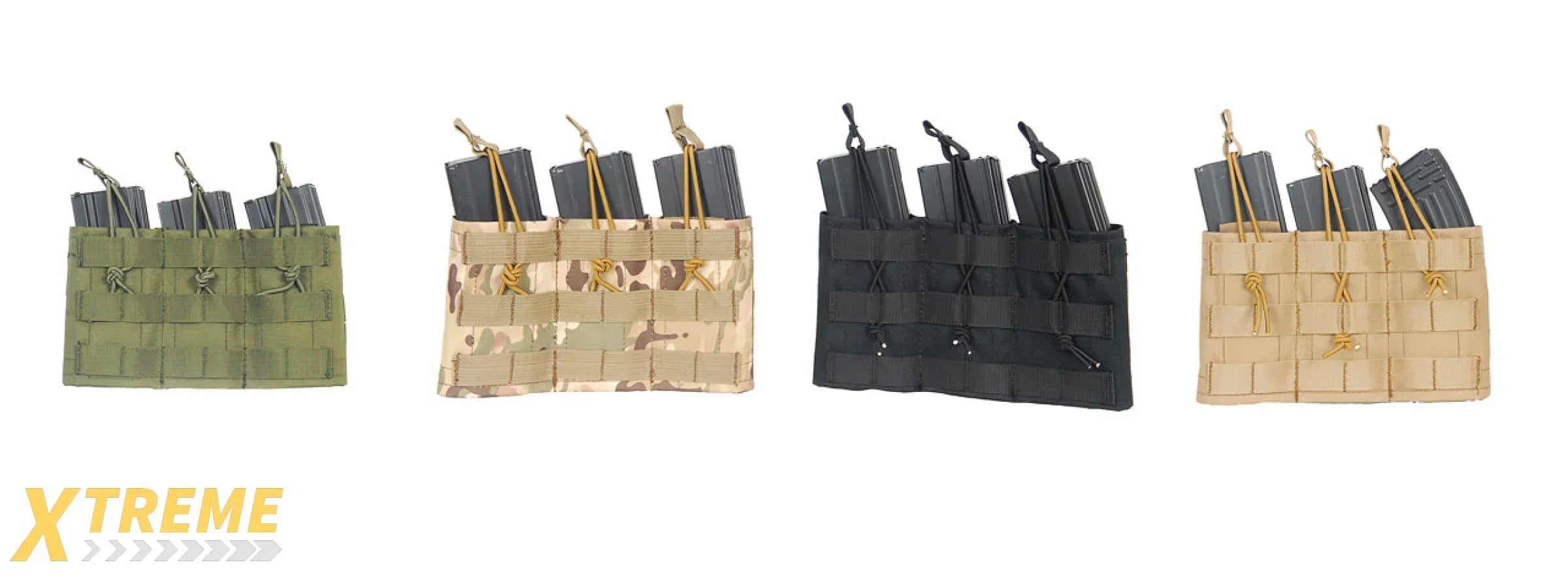 LANCER TACTICAL CA-379 NYLON VARIABLE DEPTH ADJUSTMENT MOLLE TRIPLE MAG POUCH