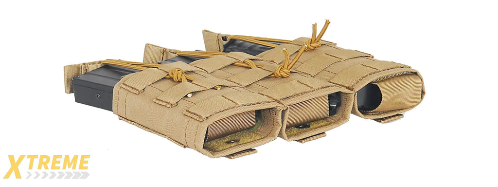LANCER TACTICAL CA-379 NYLON VARIABLE DEPTH ADJUSTMENT MOLLE TRIPLE MAG POUCH