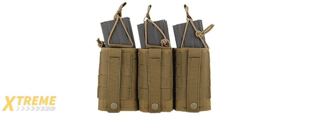 LANCER TACTICAL CA-379 NYLON VARIABLE DEPTH ADJUSTMENT MOLLE TRIPLE MAG POUCH