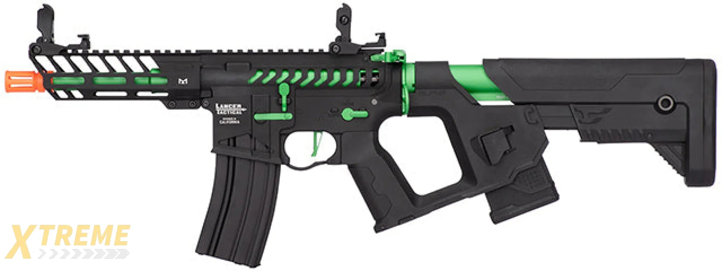 Lancer Tactical Enforcer NEEDLETAIL Skeleton AEG Low FPS] w/ Alpha Stock (BLACK/GREEN)