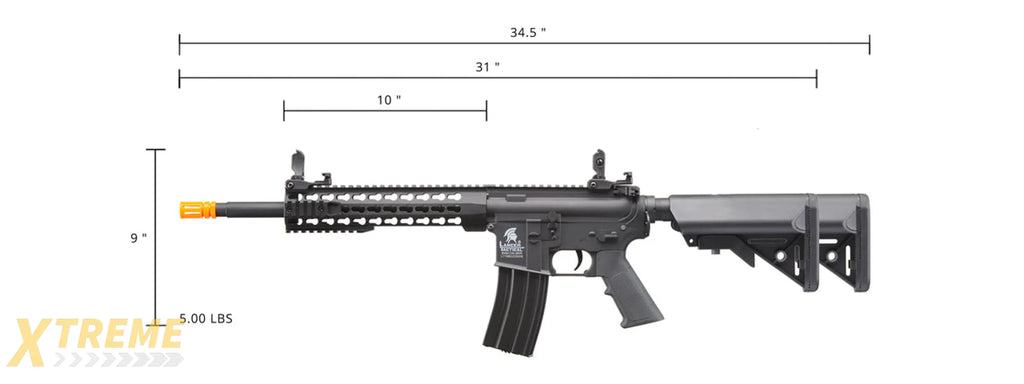 Lancer Tactical Gen 2 10 Keymod M4 Carbine Airsoft AEG Rifle (Color: Black)