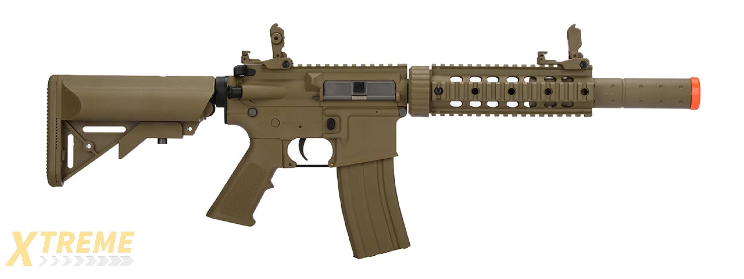 Lancer Tactical Gen 2 M4 SD Carbine Airsoft AEG Rifle with Mock Suppressor (Color: Tan)