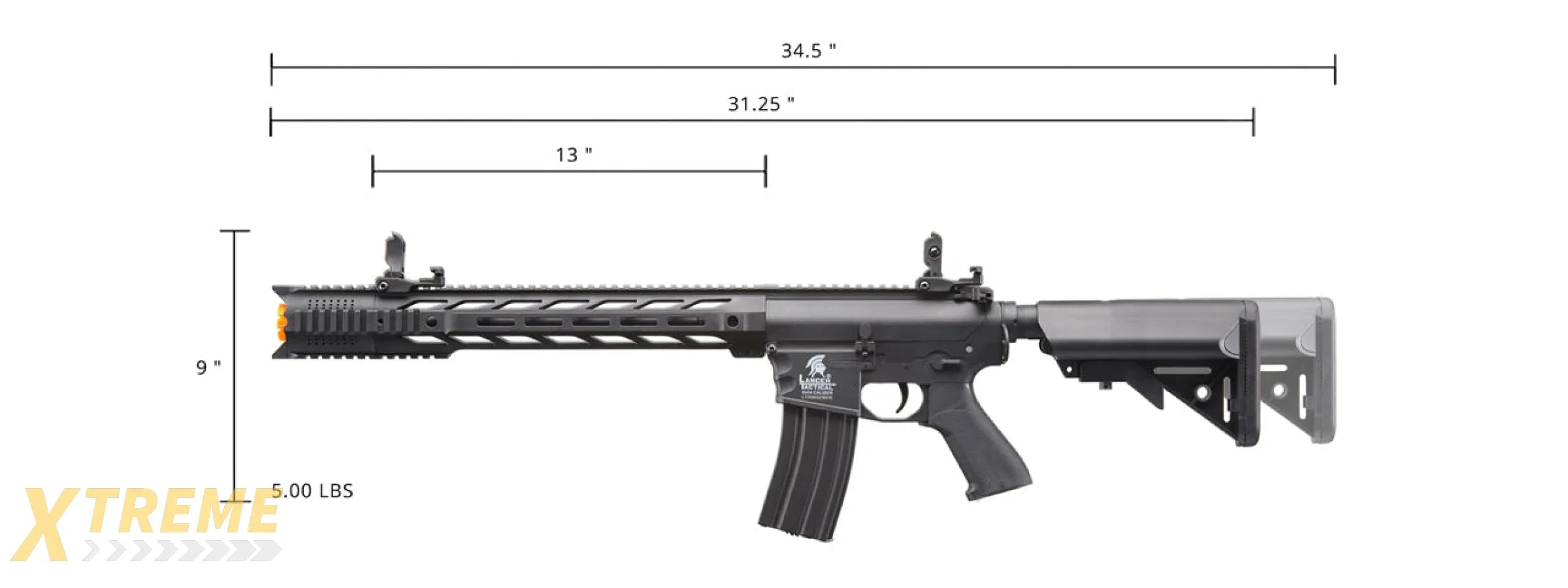 Lancer Tactical Gen 2 M4 SPR Interceptor Airsoft AEG Rifle (Color: Black)