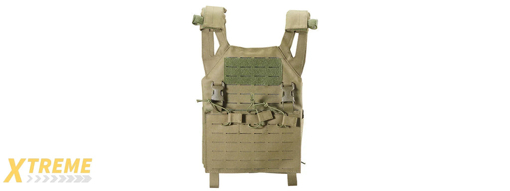 Lancer Tactical Laser Cut MOLLE Plate Carrier - Adjustable Lightweight Tactical Vest Gear