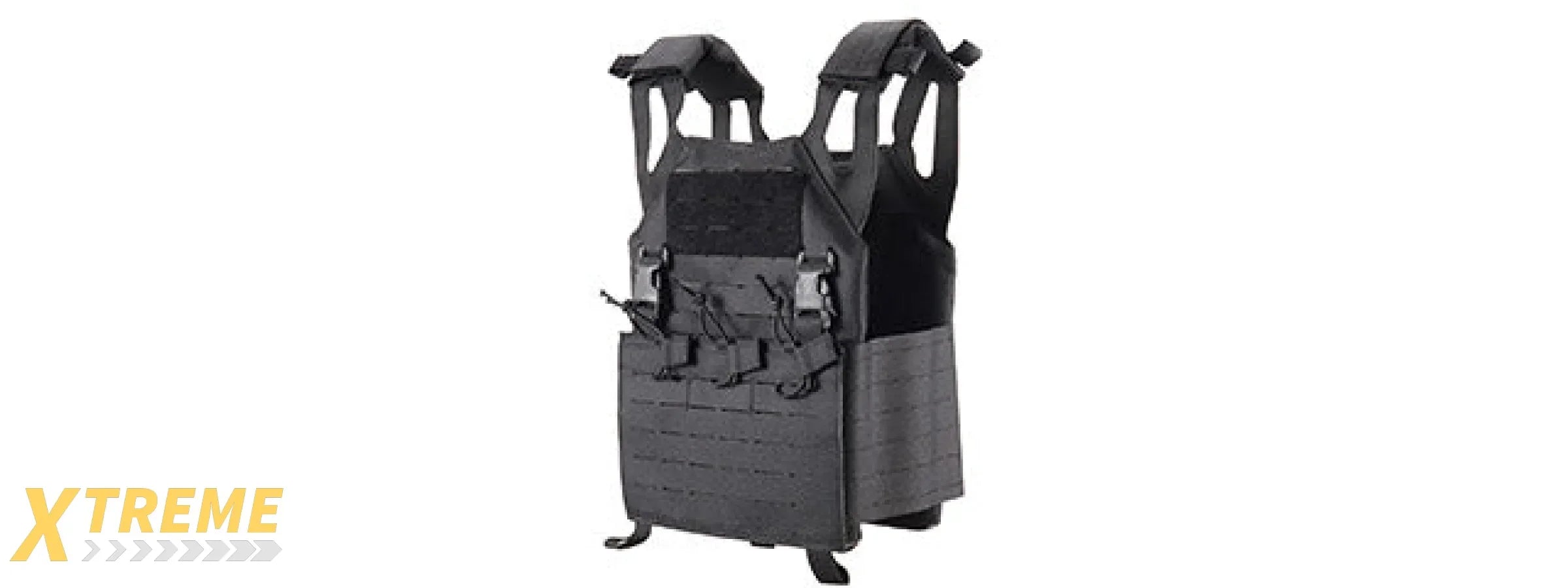 Lancer Tactical Laser Cut MOLLE Plate Carrier - Adjustable Lightweight Tactical Vest Gear
