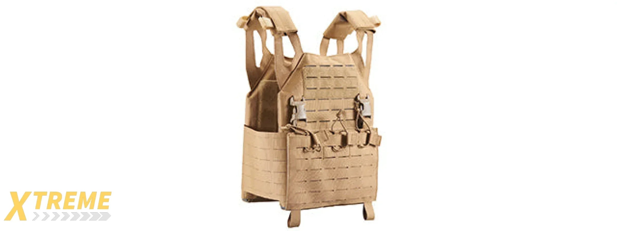 Lancer Tactical Laser Cut MOLLE Plate Carrier - Adjustable Lightweight Tactical Vest Gear