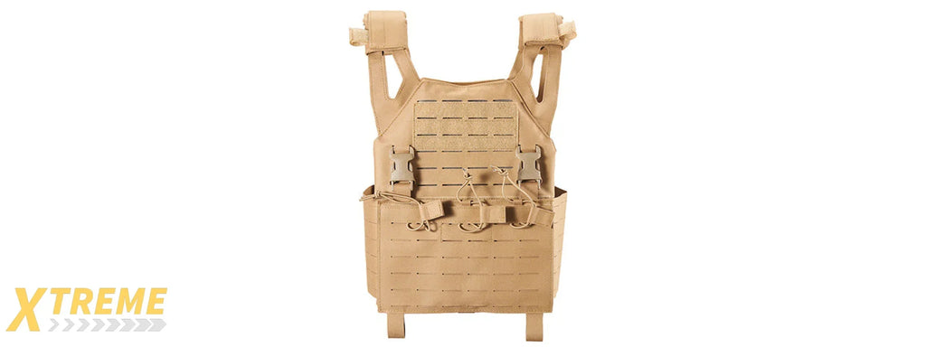 Lancer Tactical Laser Cut MOLLE Plate Carrier - Adjustable Lightweight Tactical Vest Gear