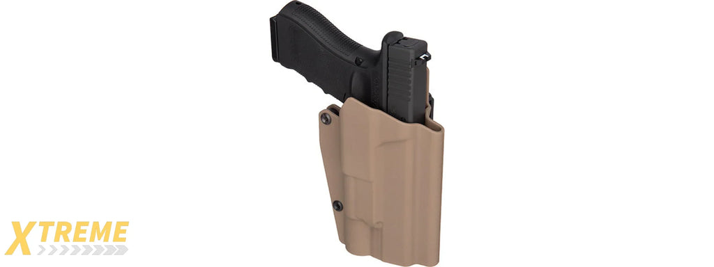 Lancer Tactical Light Bearing Hard Shell Holster for Glock 17 - Retention Compatible