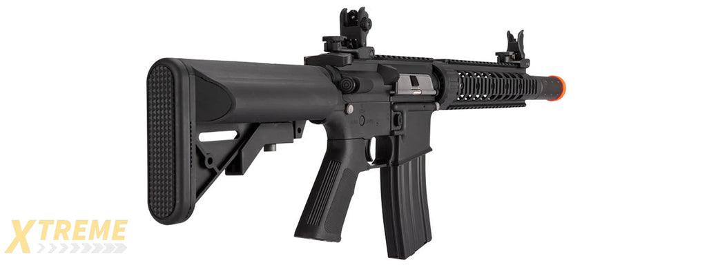 Lancer Tactical Low FPS Gen 2 10" M4 SD Carbine Airsoft AEG Rifle with Mock Suppressor (Color: Black)