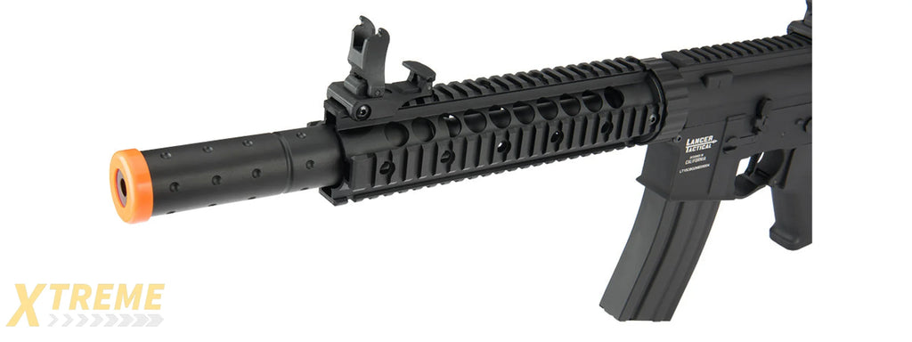 Lancer Tactical Low FPS Proline Gen 2 10 M4 Carbine Airsoft AEG Rifle with Mock Suppressor (Color: Black)